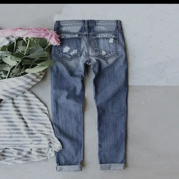 🚨 JUST IN 🚨 Distressed Jeans with Philadelphia Eagles Patches 🦅 🏈 - Picture 2 of 3